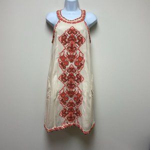 LulaSoul Boho Midi Dress Embroidered Beaded Resort Wear‎ size Small